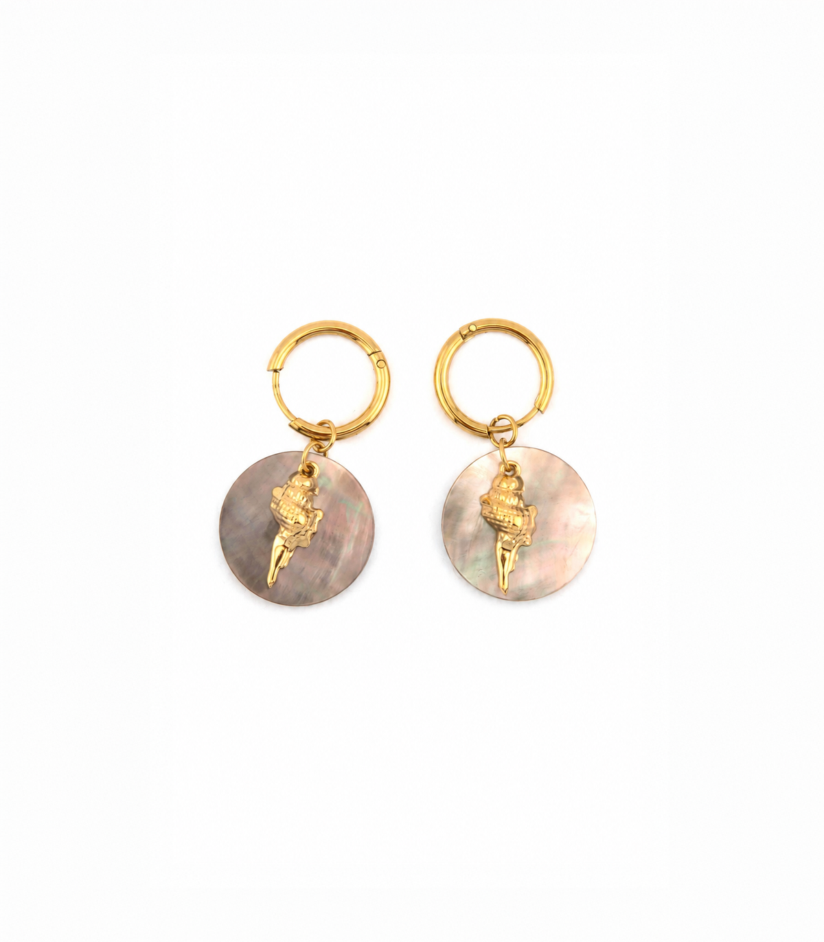 Zephora shell charm earrings