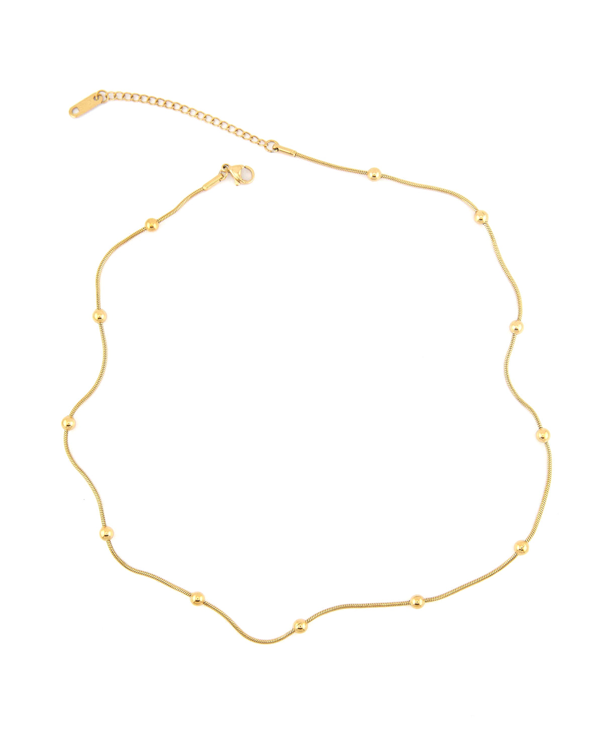 Lena beaded gold chain necklace