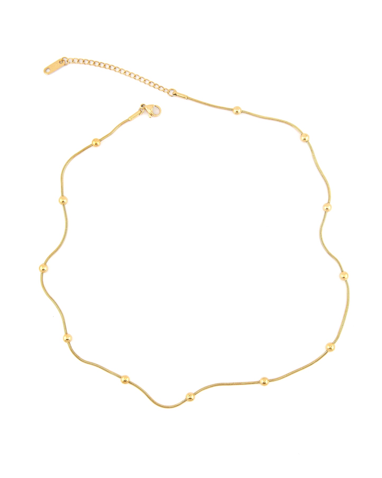 Lena Beaded Gold Chain Necklace