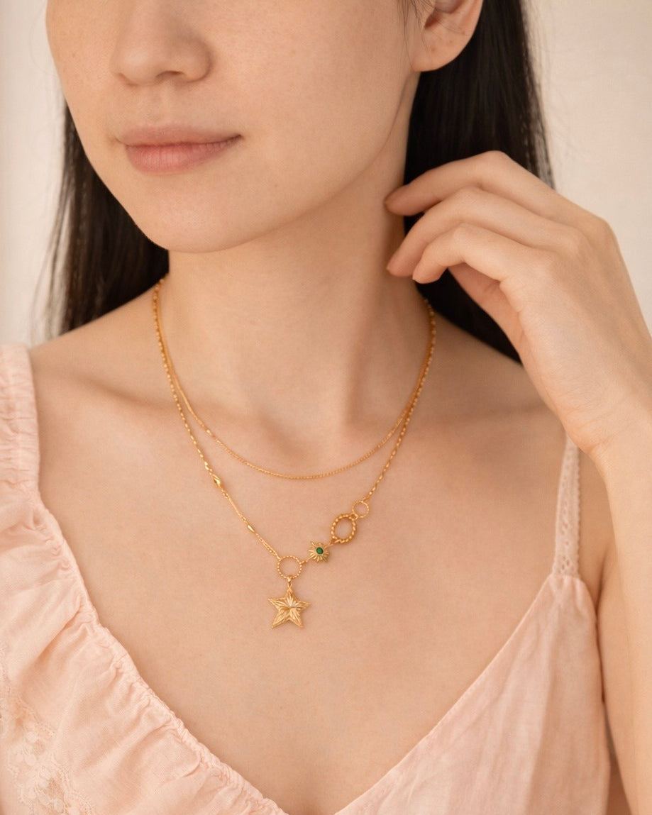 Elara star charm necklace