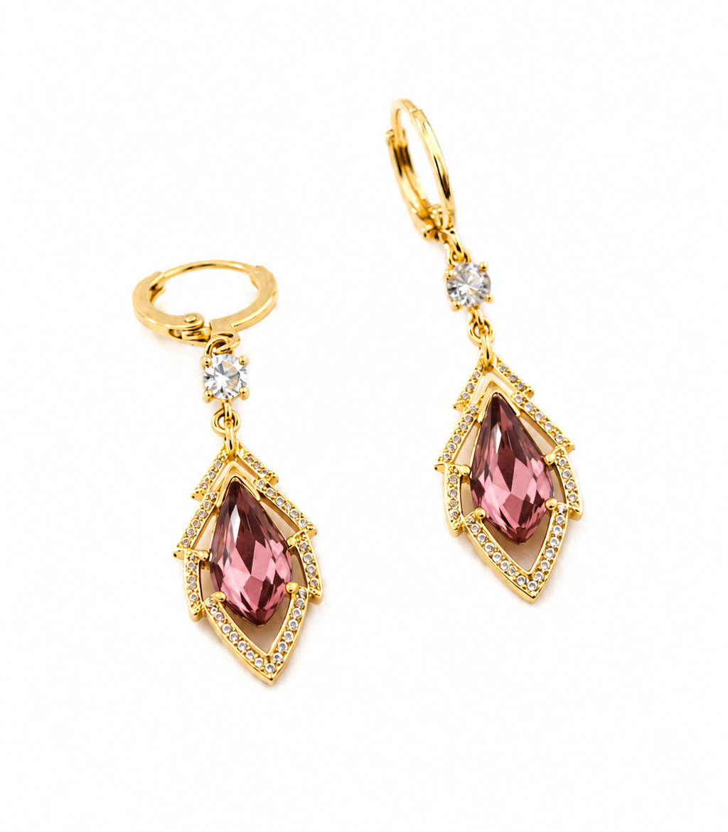 Mireya blush drop earrings