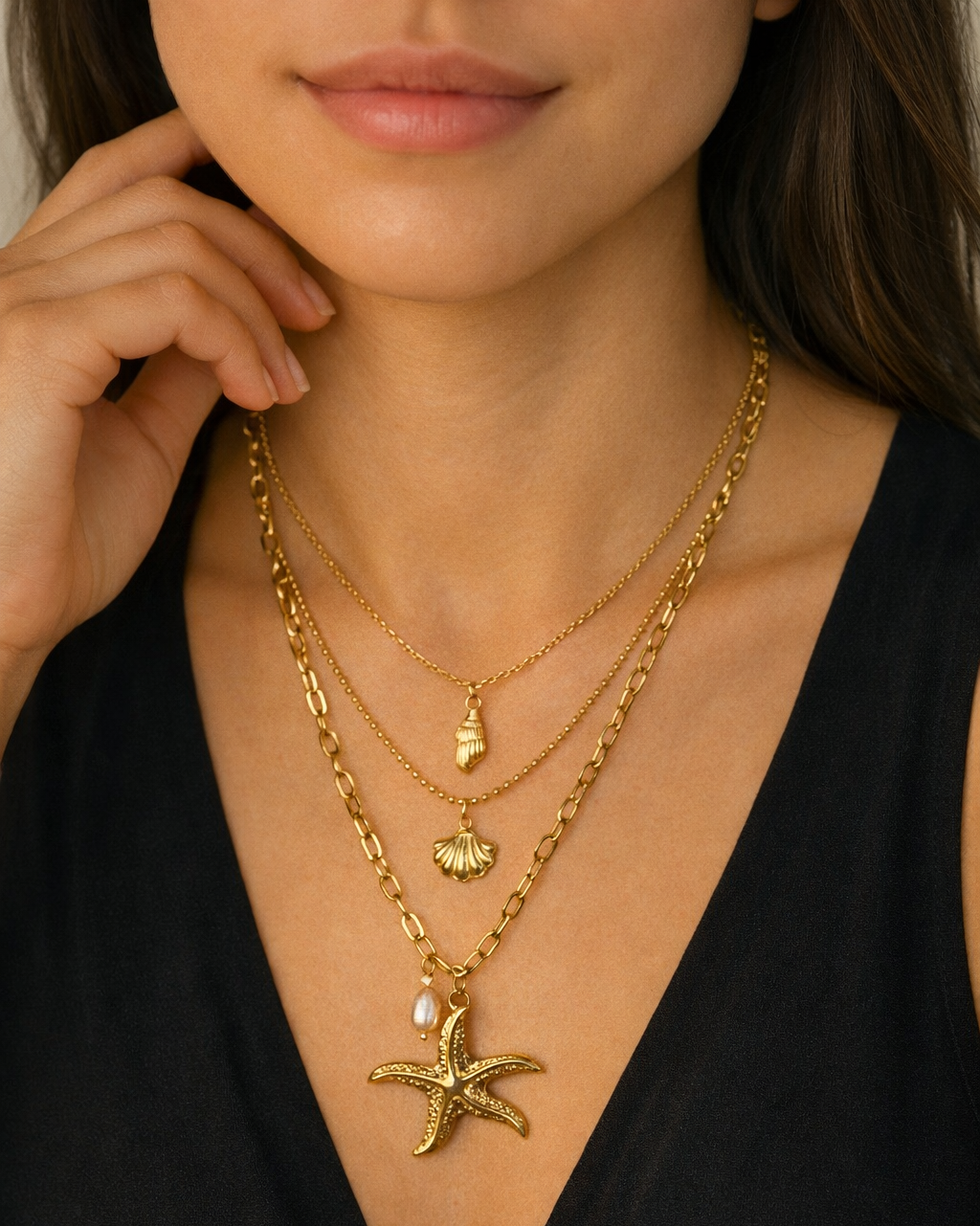 Nerina Ocean Charm Layered Necklace