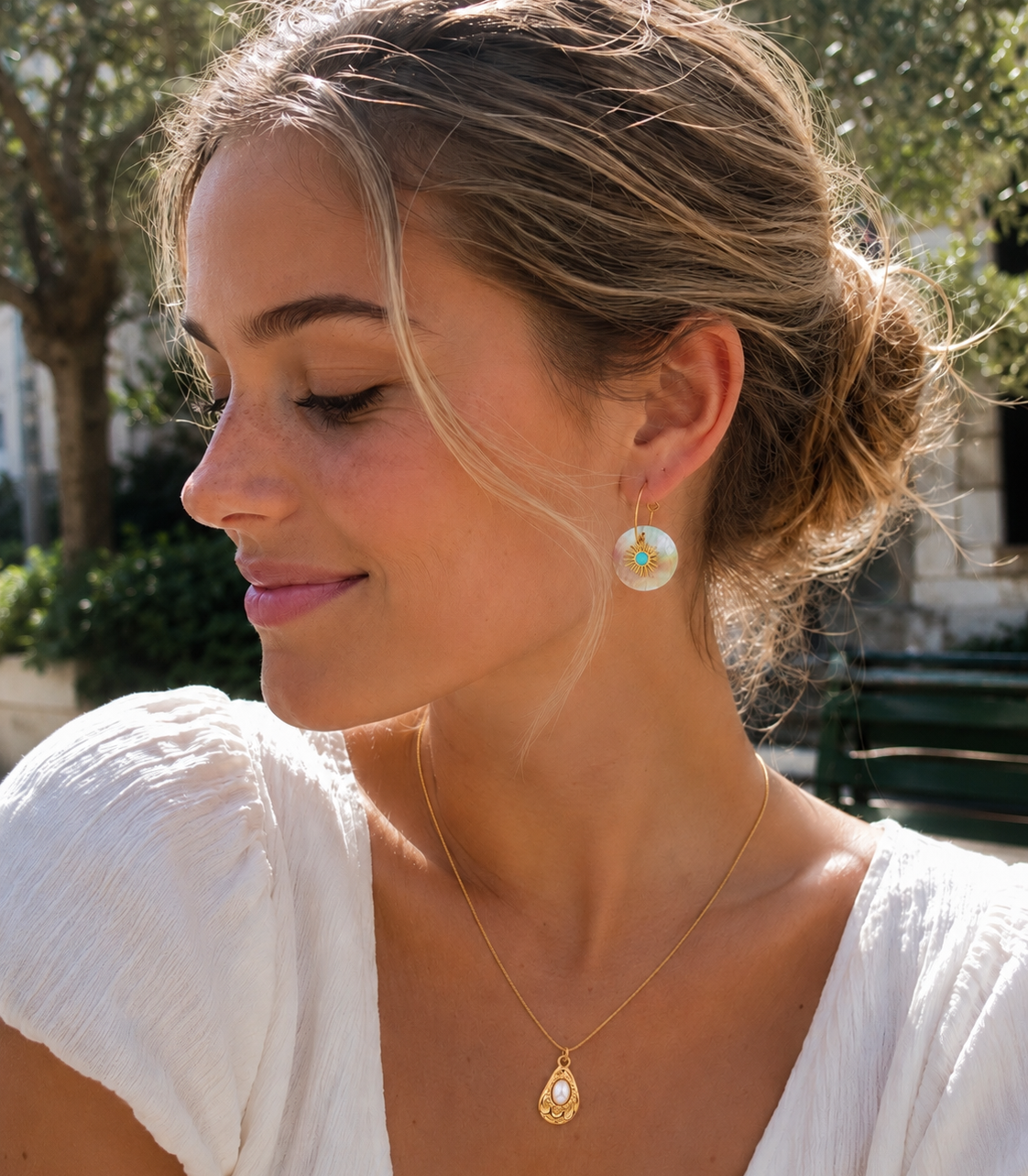 Solmira sunstone earrings
