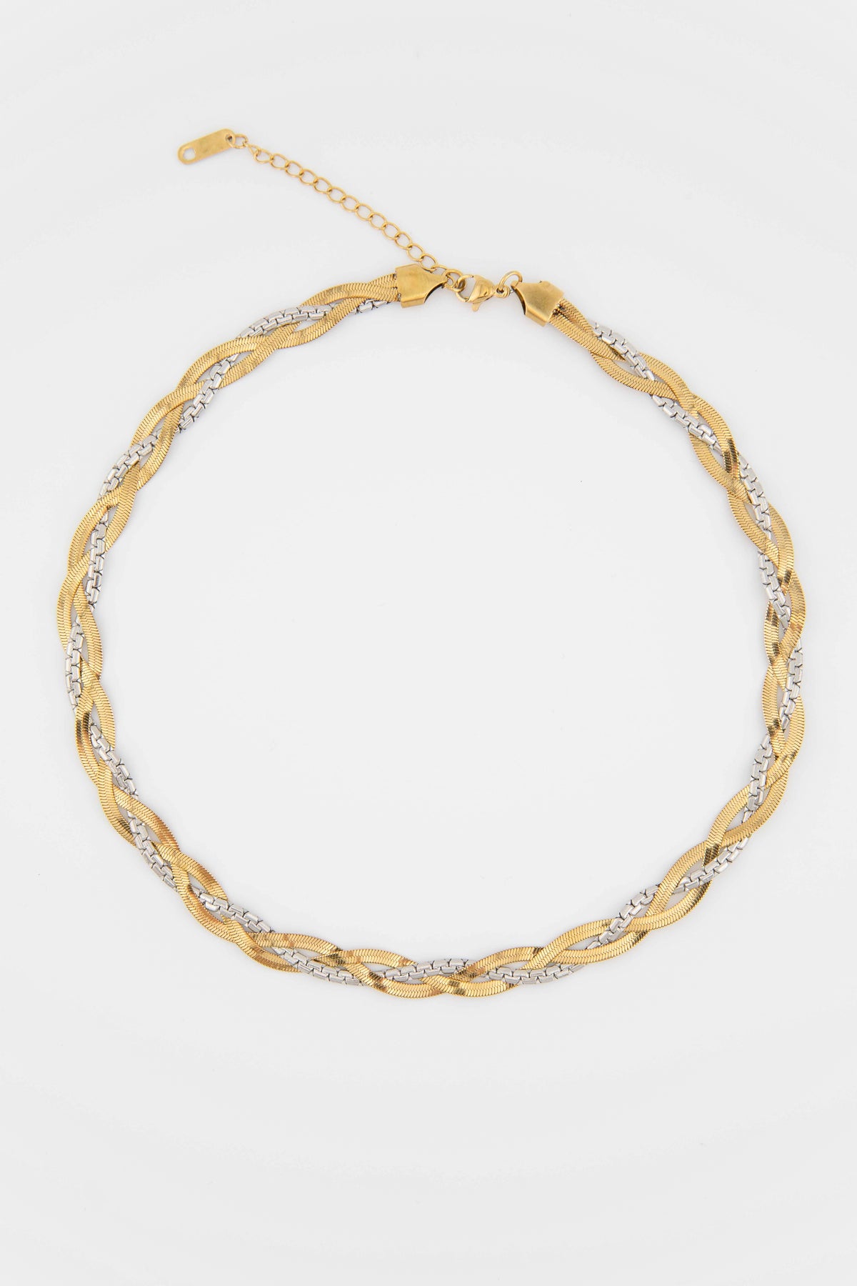 Alira two tone braided necklace