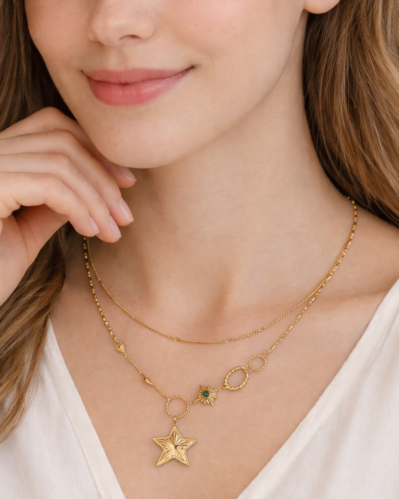Elara star charm necklace