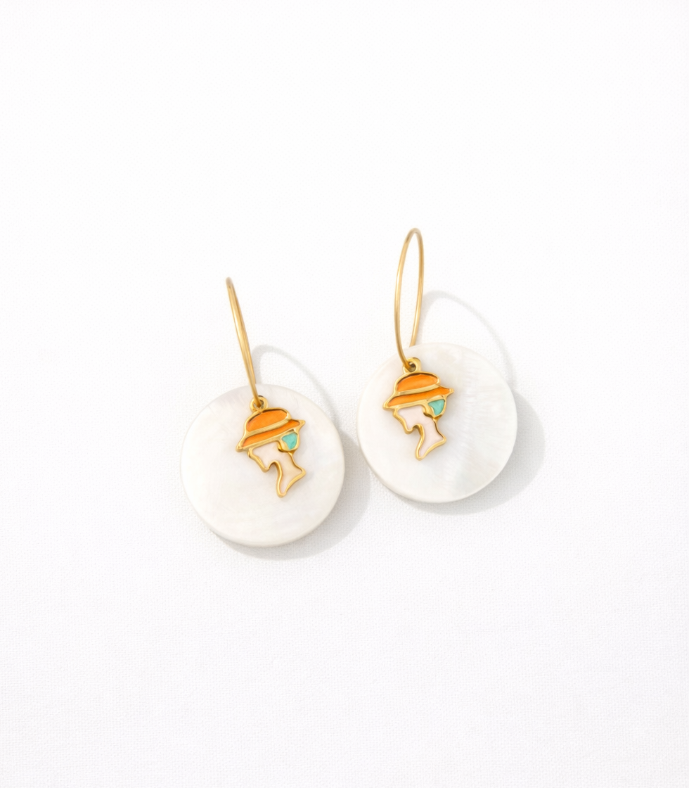 Aveline lady hat earrings