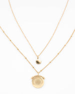 Load image into Gallery viewer, Lyra Sun Medallion Layered Necklace
