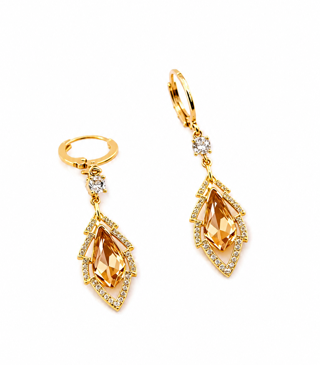 Quenelle Champagne Drop Earrings