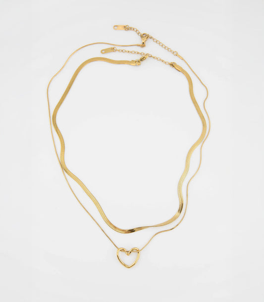 Saria Heart Layer Necklace