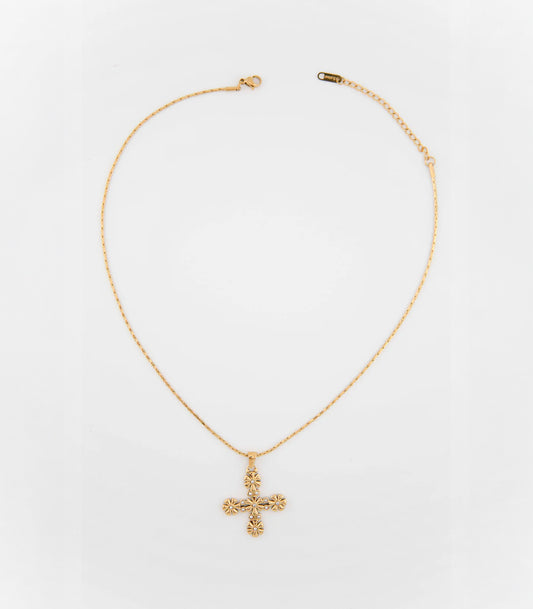 Serapha Floral Cross Necklace