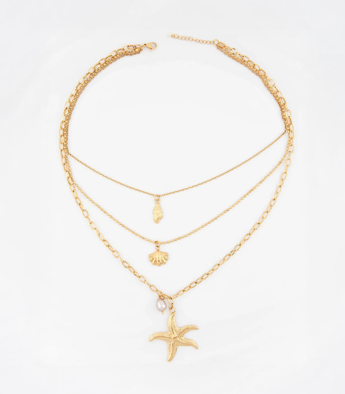 Nerina ocean charm layered necklace